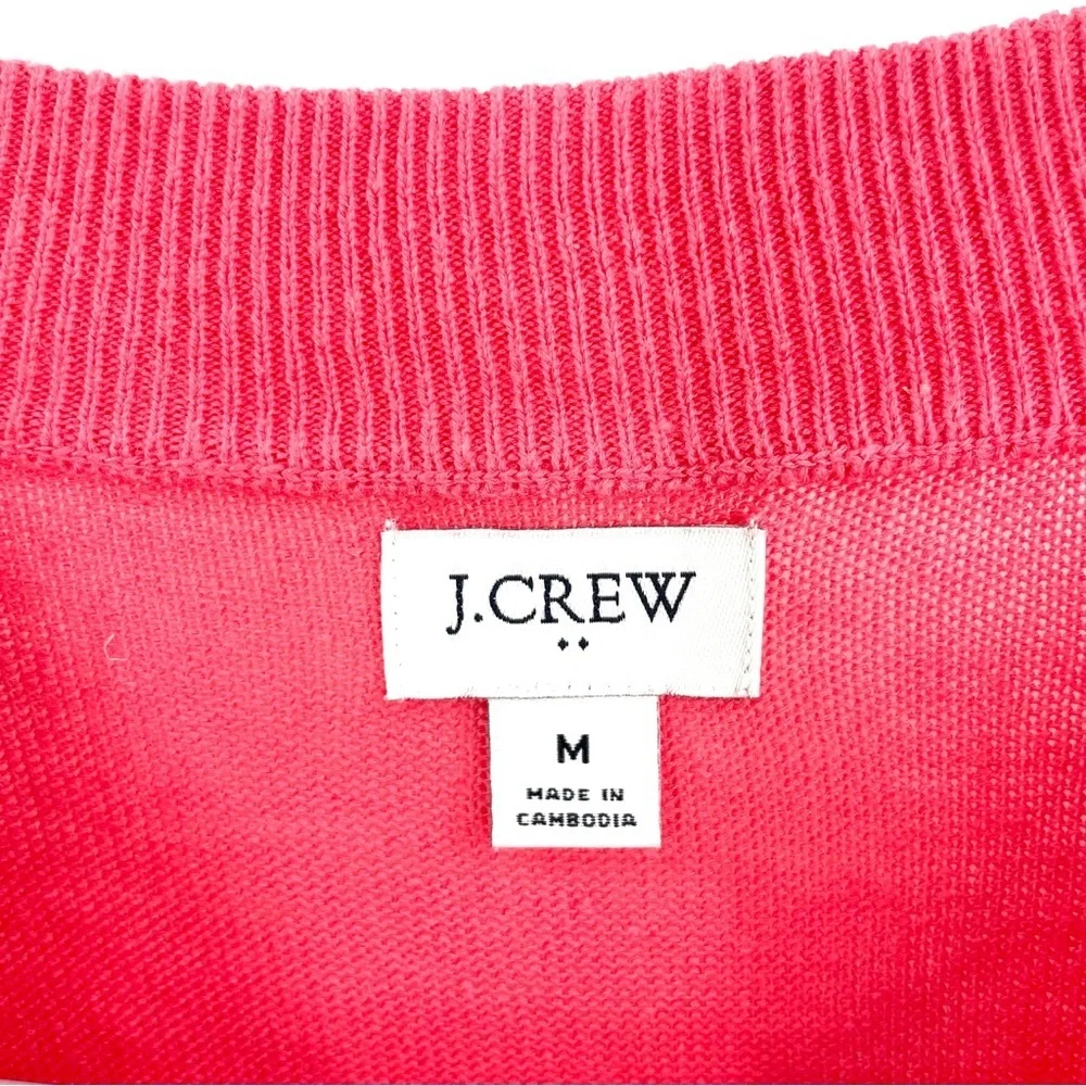 J. Crew Linen-blend curved-hem Crewneck Sweater Top